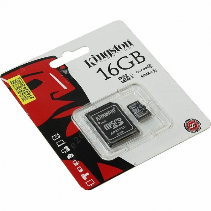 Карта памяти KINGSTON 16GB SDC10G2-16GBSP 514620 Карта памяти KINGSTON 16GB SDC10G2-16GBSP 514620