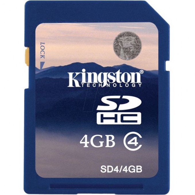 Карта памяти KINGSTON 4GB Class 4 SDHC SD4-4GB 318693 Карта памяти KINGSTON 4GB Class 4 SDHC SD4-4GB 318693