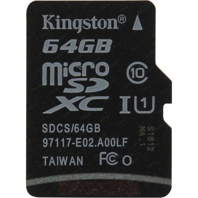 Карта памяти KINGSTON 64GB SDCS-64GBSP 574114 Карта памяти KINGSTON 64GB SDCS-64GBSP 574114