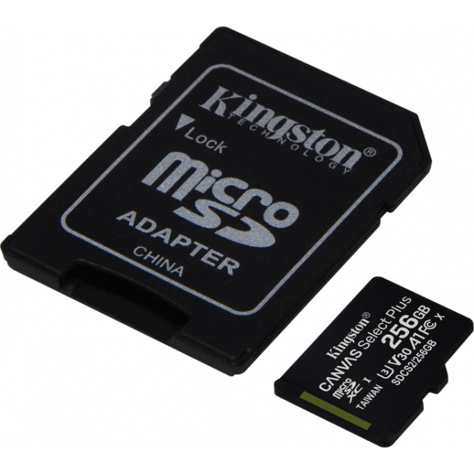 Карта памяти microSDXC UHS-I U3 KINGSTON CANVAS SELECT PLUS 256 ГБ, 100 МБ/с, SP, 1 шт., переходник без адаптера SDCS2/256GB Карта памяти microSDXC UHS-I U3 KINGSTON CANVAS SELECT PLUS 256 ГБ, 100 МБ/с, SP, 1 шт., переходник без адаптера SDCS2/256GB