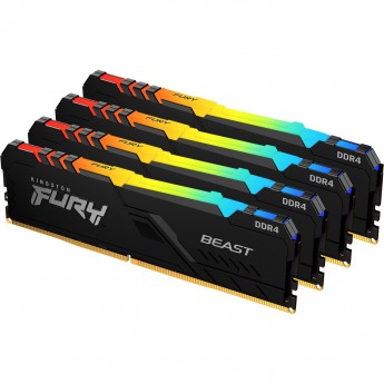 Оперативная память 128Gb DDR4 3200MHz KINGSTON FURY BEAST BLACK RGB (KF432C16BB2AK4/128) (4x32Gb KIT)