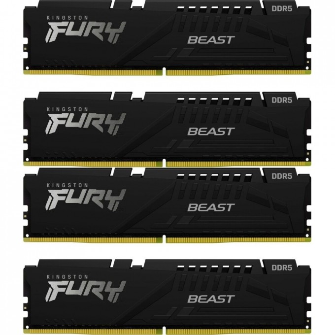 Оперативная память 128Gb DDR5 5600MHz KINGSTON FURY BEAST BLACK () (4x32Gb KIT) KF556C40BBK4-128 Оперативная память 128Gb DDR5 5600MHz KINGSTON FURY BEAST BLACK () (4x32Gb KIT) KF556C40BBK4-128
