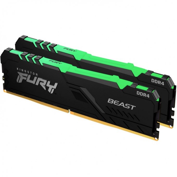 Оперативная память 16Gb DDR4 2666MHz KINGSTON FURY BEAST RGB () (2x8Gb KIT) KF426C16BBAK2/16 Оперативная память 16Gb DDR4 2666MHz KINGSTON FURY BEAST RGB () (2x8Gb KIT) KF426C16BBAK2/16