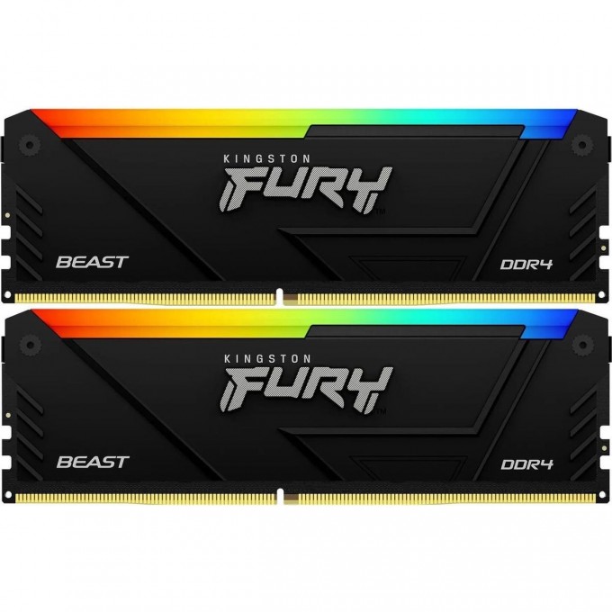 Оперативная память 16Gb DDR4 3600MHz KINGSTON FURY BEAST RGB () (2x8Gb KIT) KF436C17BB2AK2/16 Оперативная память 16Gb DDR4 3600MHz KINGSTON FURY BEAST RGB () (2x8Gb KIT) KF436C17BB2AK2/16