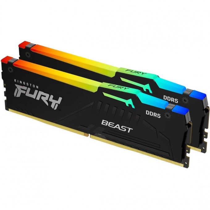Оперативная память 16Gb DDR5 5200MHz KINGSTON FURY BEAST RGB () (2x8Gb KIT) KF552C36BBEAK2-16
