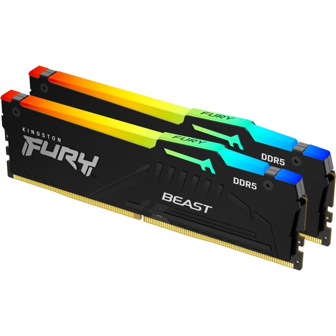 Оперативная память 16Gb DDR5 6000MHz KINGSTON FURY BEAST RGB () (2x8Gb KIT) KF560C40BBAK2-16 Оперативная память 16Gb DDR5 6000MHz KINGSTON FURY BEAST RGB () (2x8Gb KIT) KF560C40BBAK2-16
