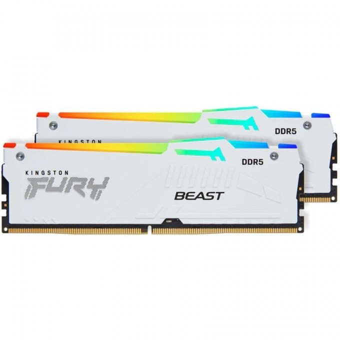 Оперативная память 32Gb DDR5 5200MHz KINGSTON FURY BEAST WHITE RGB () (2x16Gb KIT) KF552C40BWAK2-32 Оперативная память 32Gb DDR5 5200MHz KINGSTON FURY BEAST WHITE RGB () (2x16Gb KIT) KF552C40BWAK2-32