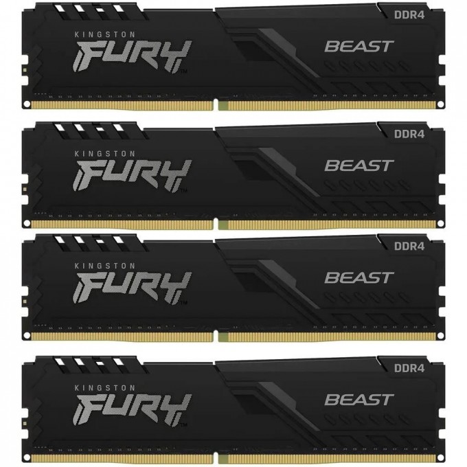 Оперативная память 64Gb DDR4 3200MHz KINGSTON FURY BEAST BLACK () (4x16Gb KIT) KF432C16BBK4/64 Оперативная память 64Gb DDR4 3200MHz KINGSTON FURY BEAST BLACK () (4x16Gb KIT) KF432C16BBK4/64