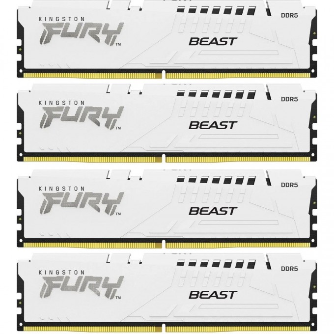 Оперативная память 64Gb DDR5 6000MHzKINGSTON FURY BEAST WHITE () (4x16Gb KIT) KF560C40BWK4-64 Оперативная память 64Gb DDR5 6000MHzKINGSTON FURY BEAST WHITE () (4x16Gb KIT) KF560C40BWK4-64