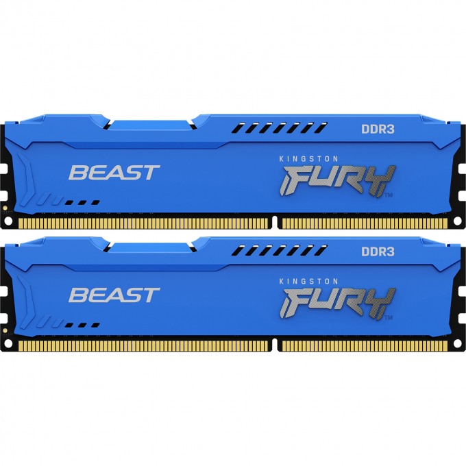 Оперативная память 8Gb DDR-III 1600MHz KINGSTON FURY BEAST BLUE () (2x4Gb KIT) KF316C10BK2/8 Оперативная память 8Gb DDR-III 1600MHz KINGSTON FURY BEAST BLUE () (2x4Gb KIT) KF316C10BK2/8