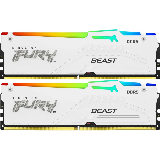 Память оперативная KINGSTON FURY 32GB 6000MT/s DDR5 CL30 DIMM (Kit of 2) Beast White RGB XMP KF560C30BWAK2-32 Память оперативная KINGSTON FURY 32GB 6000MT/s DDR5 CL30 DIMM (Kit of 2) Beast White RGB XMP KF560C30BWAK2-32