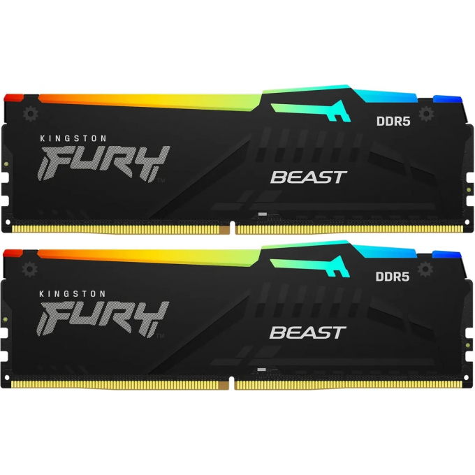 Память оперативная KINGSTON FURY BEAST RGB XMP 64GB 6000MT/s DDR5 CL30 DIMM (Kit of 2) KF560C30BBAK2-64