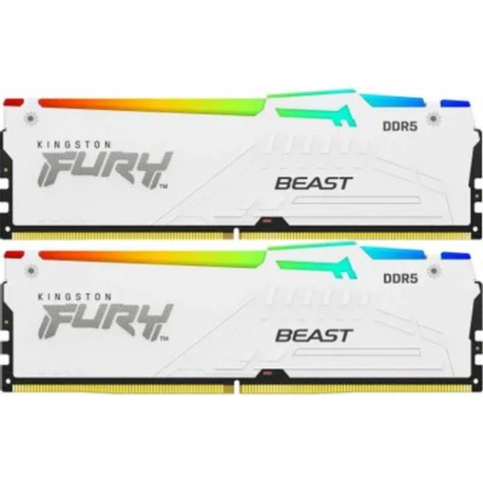 Память оперативная KINGSTON FURY BEAST WHITE RGB EXPO 64GB 6000MT/s DDR5 CL30 DIMM KF560C30BWEAK2-64 Память оперативная KINGSTON FURY BEAST WHITE RGB EXPO 64GB 6000MT/s DDR5 CL30 DIMM KF560C30BWEAK2-64